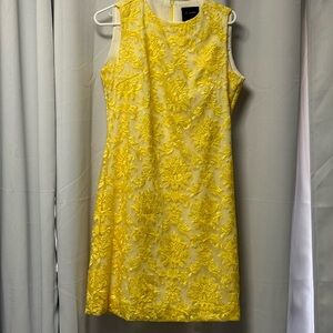 Mango Yellow Sheath Mini Dress Sleeveless Crew Neck